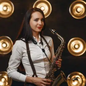 woman saxophone player saxophonist in Los Angeles