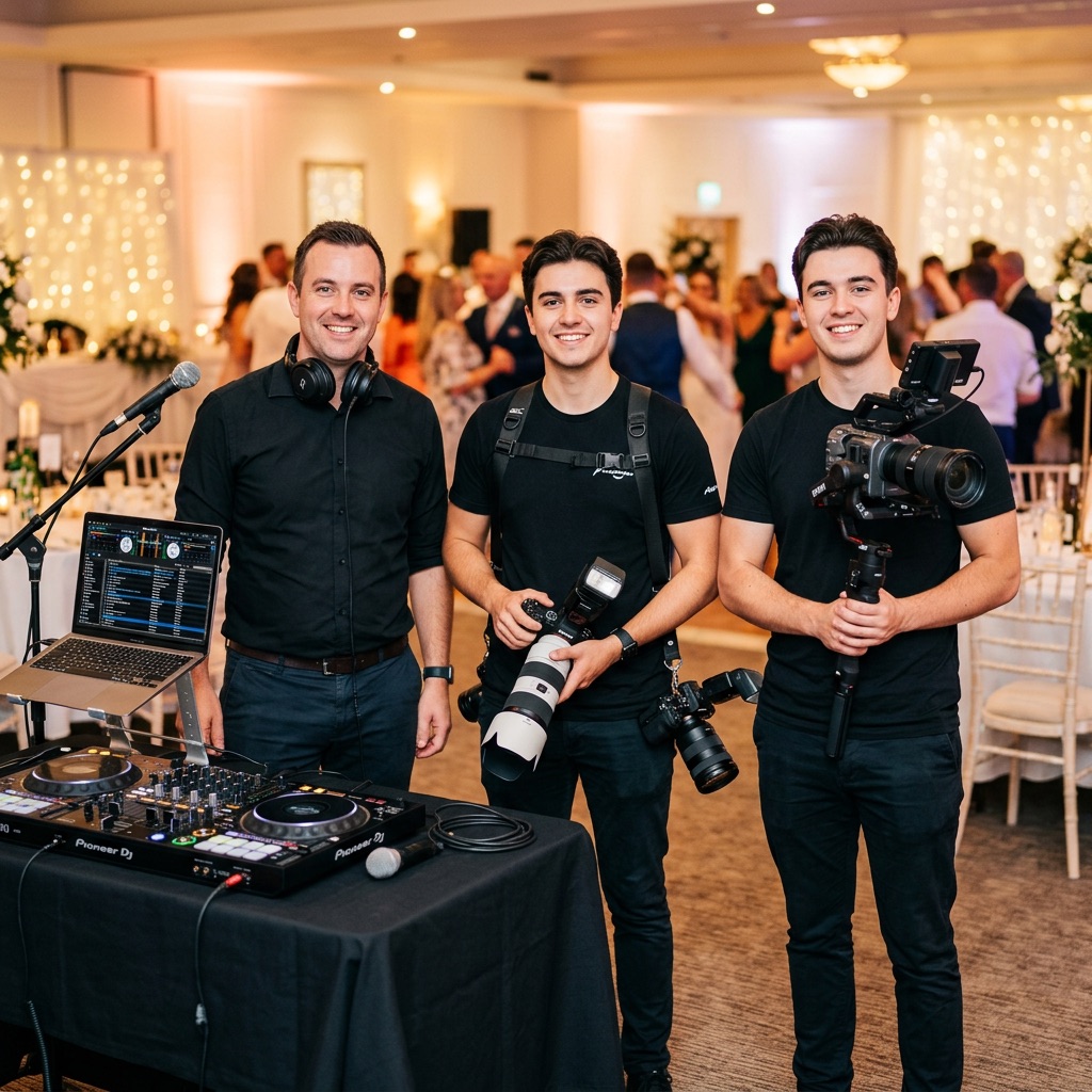 Combo DJ Package 1 – DJ with Photographer / Videographer / Both,